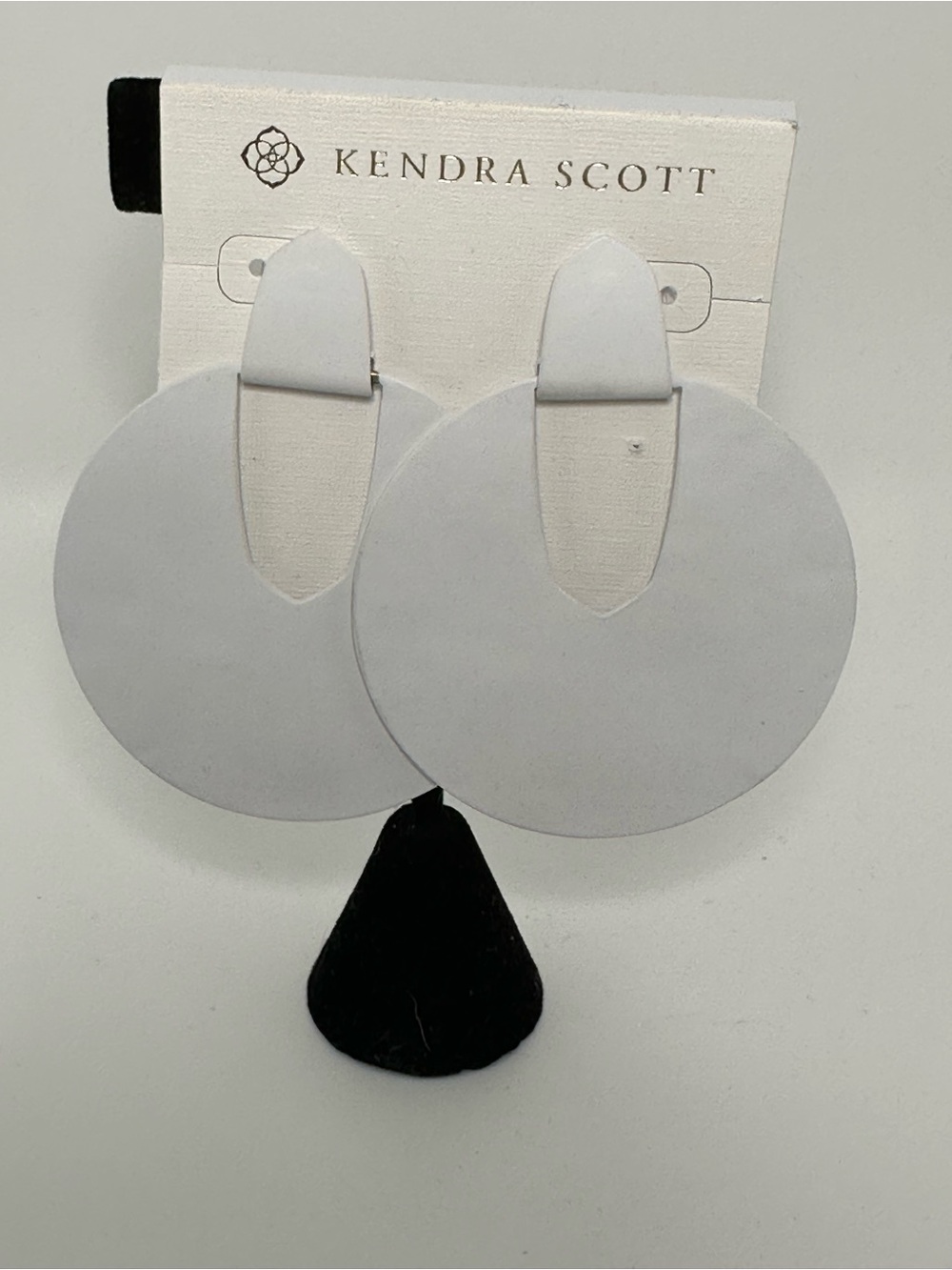 Kendra Scott Diane Statement White Circular Drop Earrings